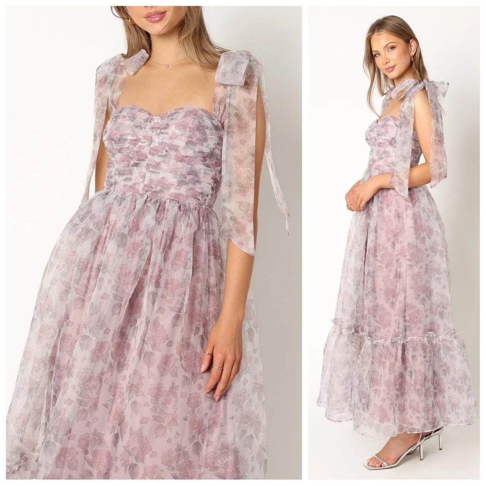 Petal & Pup Pink Floral Midi Dress - Picture 4 of 11